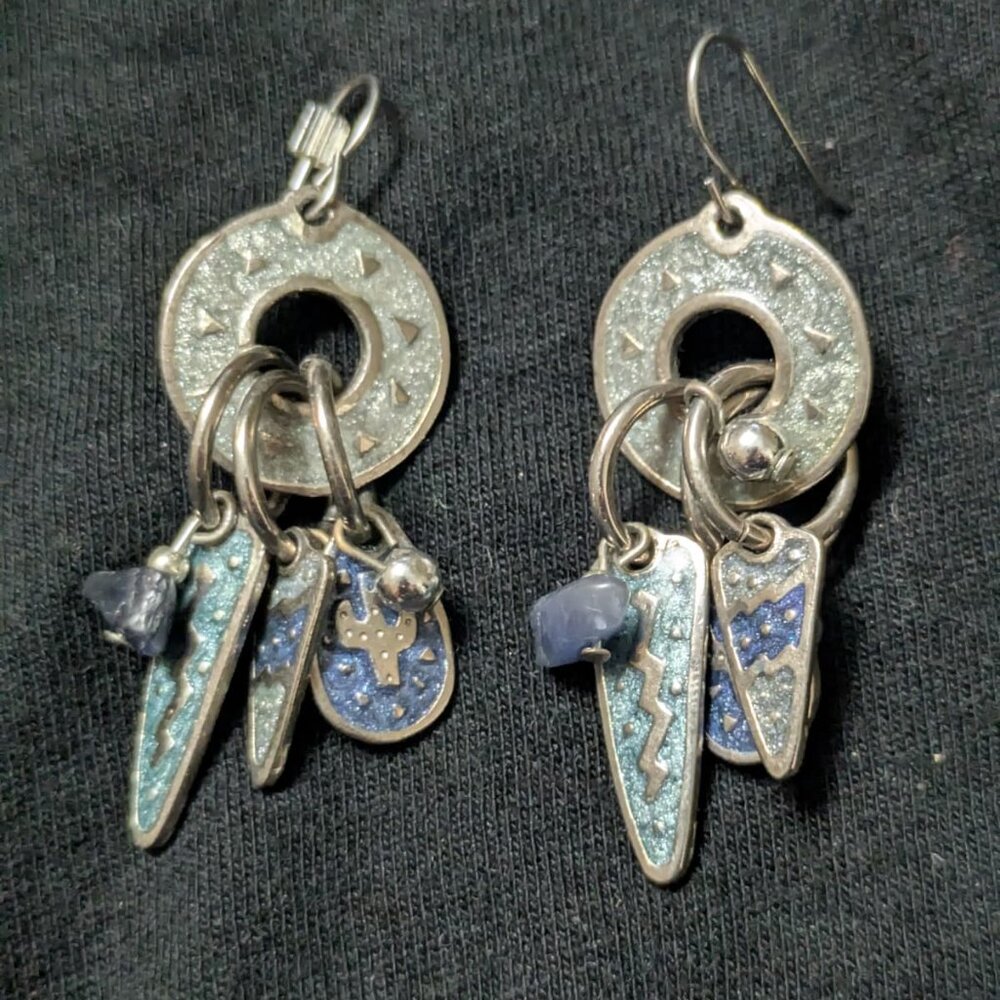 Vintage marked Edgar Berebi pierced desert themed earrings